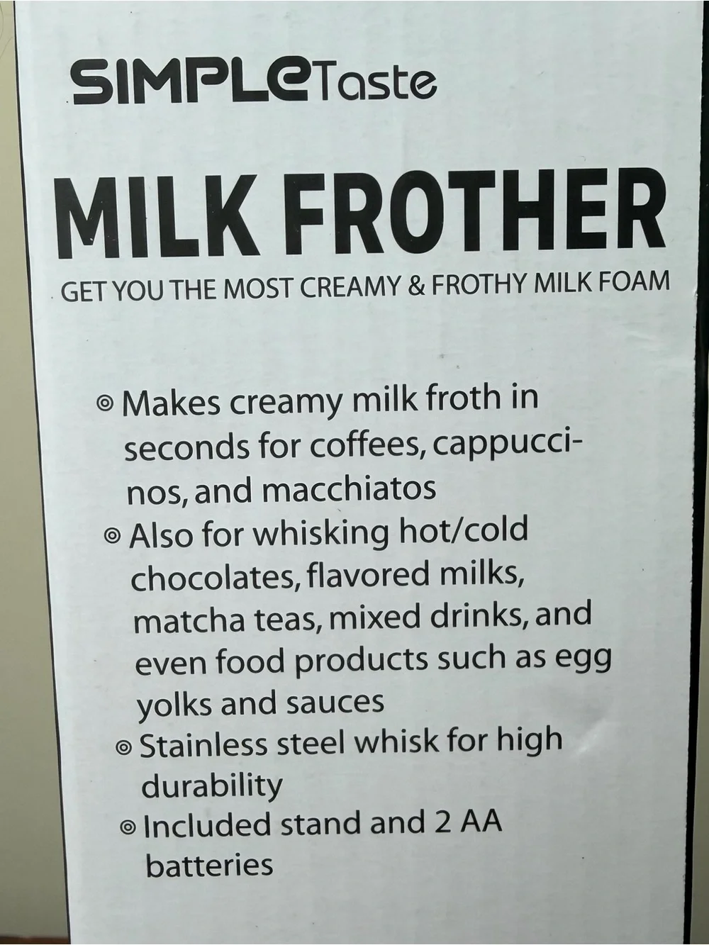 SIMPLE Taste Milk Frother